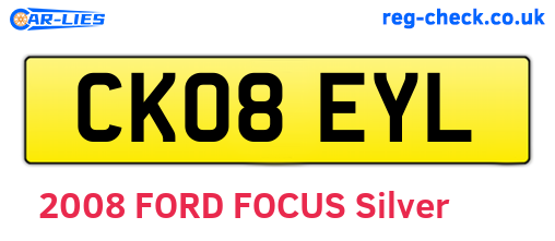 CK08EYL are the vehicle registration plates.