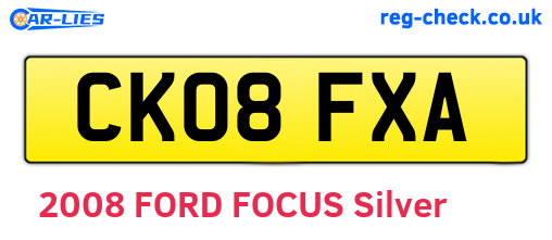 CK08FXA are the vehicle registration plates.