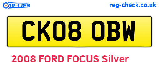 CK08OBW are the vehicle registration plates.