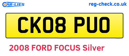 CK08PUO are the vehicle registration plates.