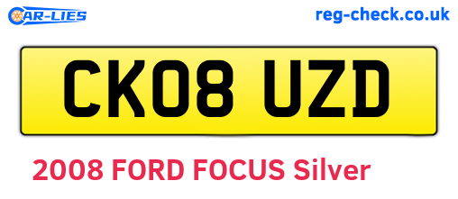 CK08UZD are the vehicle registration plates.