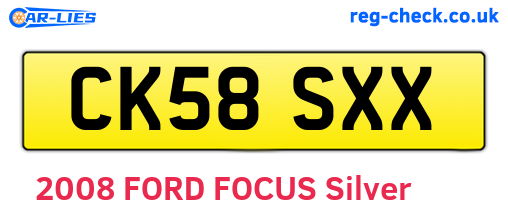 CK58SXX are the vehicle registration plates.