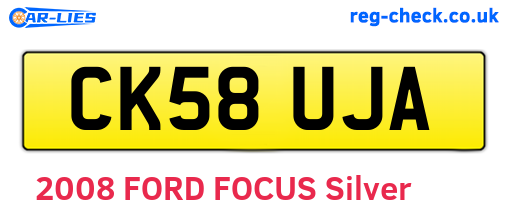 CK58UJA are the vehicle registration plates.