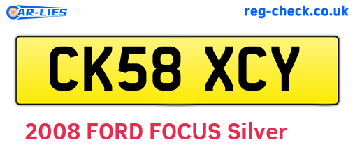 CK58XCY are the vehicle registration plates.
