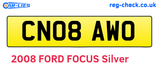 CN08AWO are the vehicle registration plates.