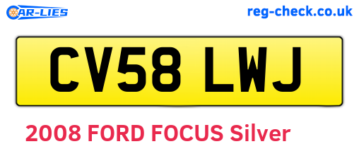 CV58LWJ are the vehicle registration plates.