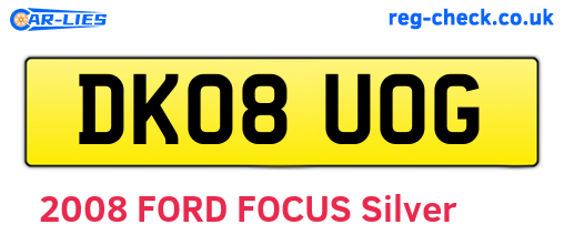 DK08UOG are the vehicle registration plates.