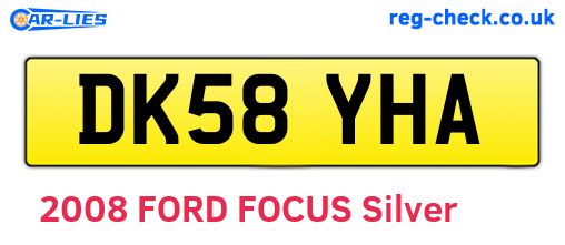 DK58YHA are the vehicle registration plates.