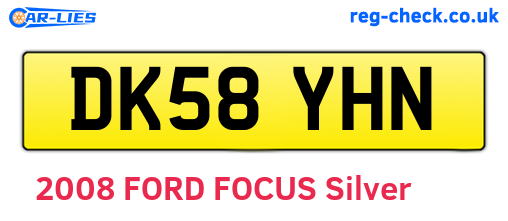 DK58YHN are the vehicle registration plates.
