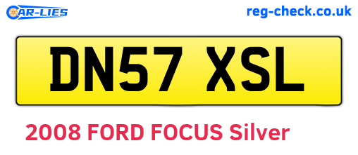 DN57XSL are the vehicle registration plates.