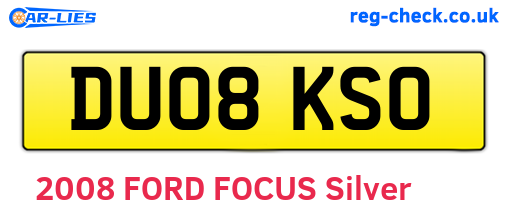 DU08KSO are the vehicle registration plates.