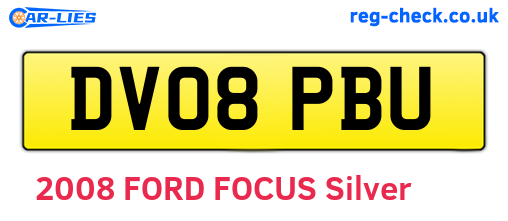 DV08PBU are the vehicle registration plates.