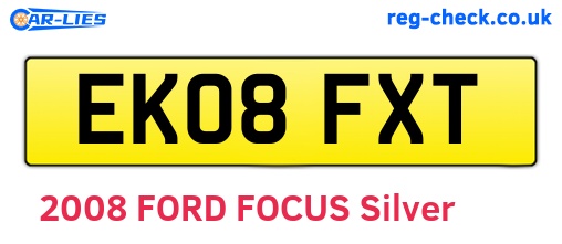 EK08FXT are the vehicle registration plates.