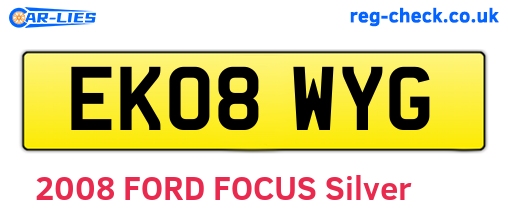 EK08WYG are the vehicle registration plates.