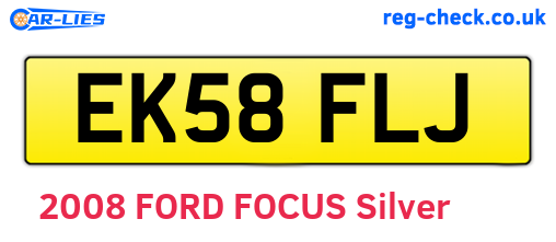 EK58FLJ are the vehicle registration plates.