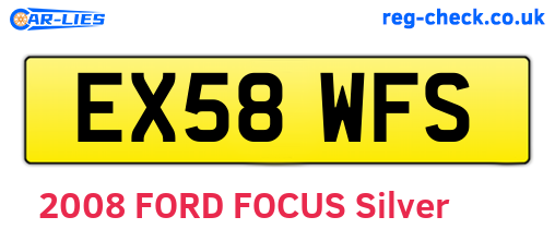 EX58WFS are the vehicle registration plates.