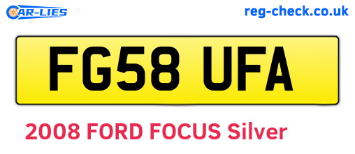 FG58UFA are the vehicle registration plates.