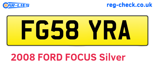 FG58YRA are the vehicle registration plates.
