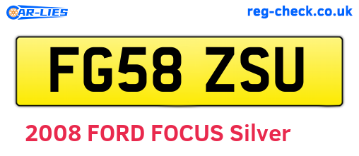 FG58ZSU are the vehicle registration plates.