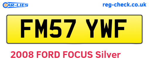 FM57YWF are the vehicle registration plates.