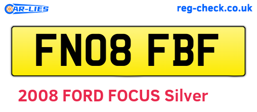 FN08FBF are the vehicle registration plates.