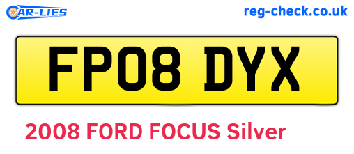 FP08DYX are the vehicle registration plates.