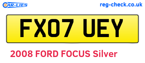 FX07UEY are the vehicle registration plates.