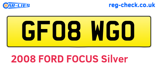 GF08WGO are the vehicle registration plates.