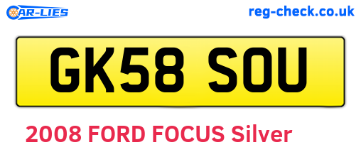 GK58SOU are the vehicle registration plates.