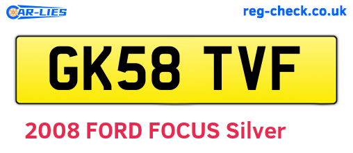 GK58TVF are the vehicle registration plates.
