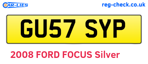 GU57SYP are the vehicle registration plates.