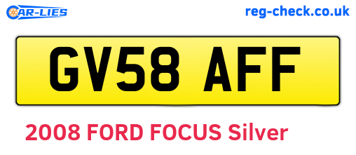 GV58AFF are the vehicle registration plates.