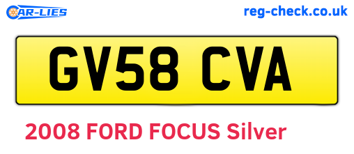GV58CVA are the vehicle registration plates.