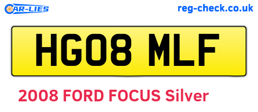 HG08MLF are the vehicle registration plates.