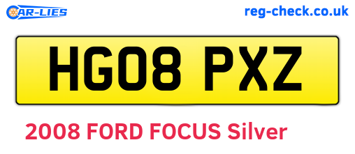 HG08PXZ are the vehicle registration plates.