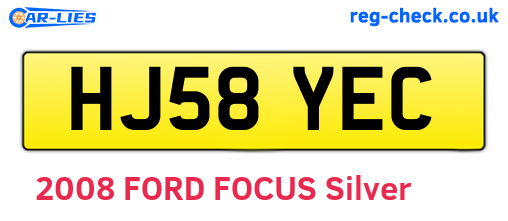 HJ58YEC are the vehicle registration plates.