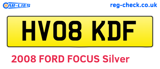 HV08KDF are the vehicle registration plates.