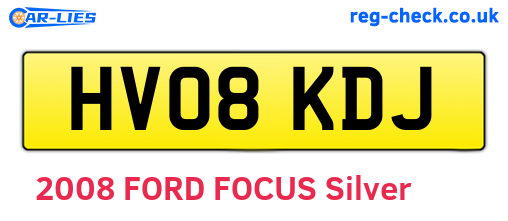 HV08KDJ are the vehicle registration plates.