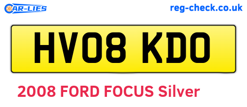 HV08KDO are the vehicle registration plates.