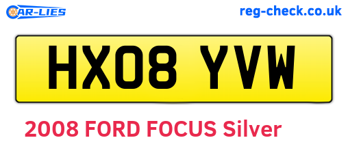 HX08YVW are the vehicle registration plates.