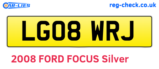 LG08WRJ are the vehicle registration plates.