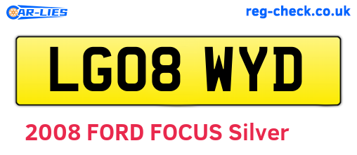 LG08WYD are the vehicle registration plates.