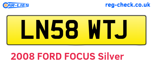 LN58WTJ are the vehicle registration plates.