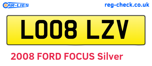 LO08LZV are the vehicle registration plates.