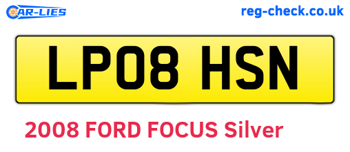 LP08HSN are the vehicle registration plates.