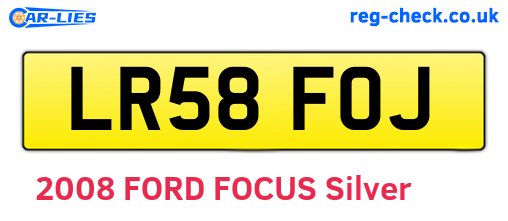 LR58FOJ are the vehicle registration plates.