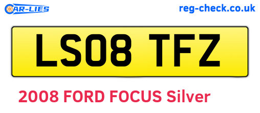LS08TFZ are the vehicle registration plates.