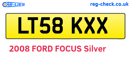 LT58KXX are the vehicle registration plates.