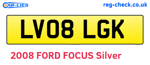 LV08LGK are the vehicle registration plates.