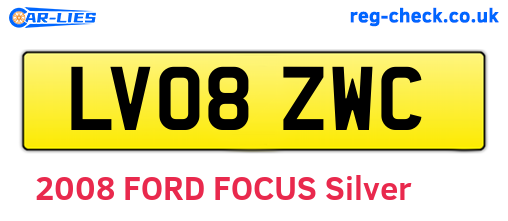 LV08ZWC are the vehicle registration plates.